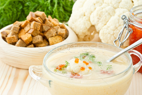 スープ カリフラワー 赤 キャビア 菜 健康 ストックフォト © Peredniankina