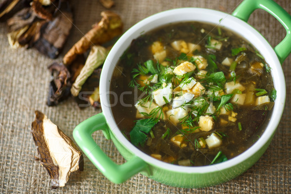 sorrel soup with dried mushrooms Stock photo © Peredniankina