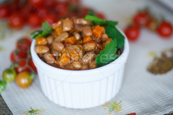 Fasoli gulasz warzyw czerwony marchew pomidory Zdjęcia stock © Peredniankina