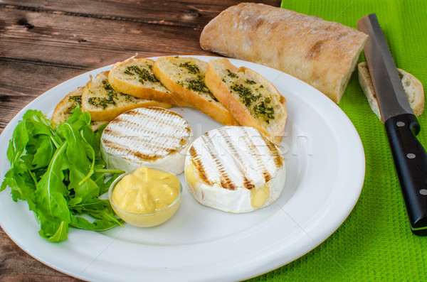 Grilled camembert with baguette Stock photo © Peteer