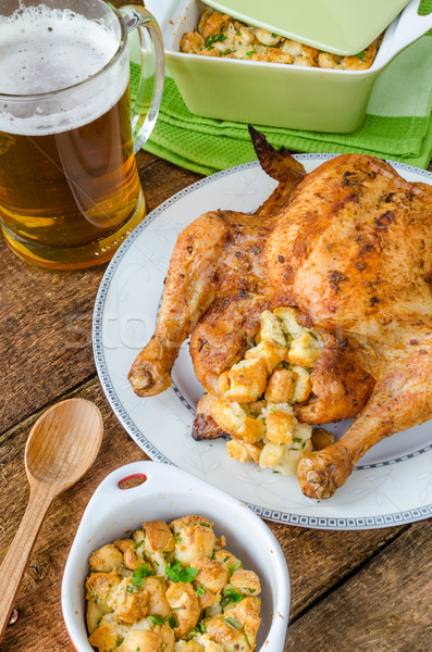 Grilled chicken stuffed with czech beer Stock photo © Peteer