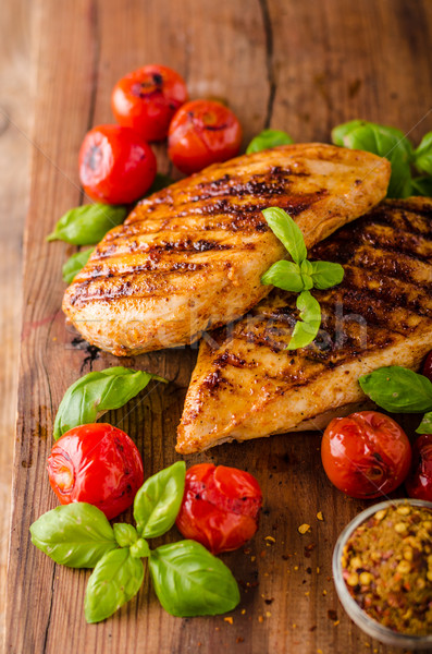 Chicken chilli steak with roasted vegetable Stock photo © Peteer