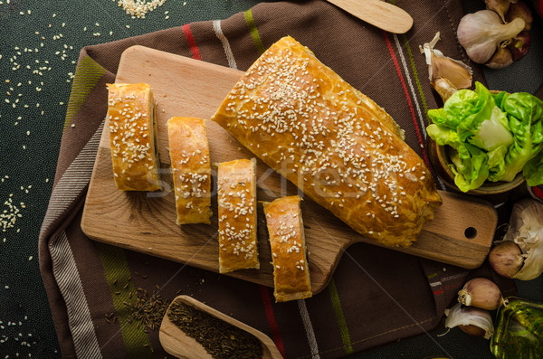 Roll out puff pastry stuffed Stock photo © Peteer