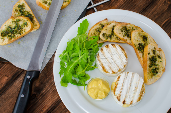 Grilled camembert with baguette Stock photo © Peteer