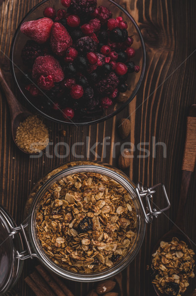 Gebacken Müsli Beeren einfache Essen Obst Stock foto © Peteer