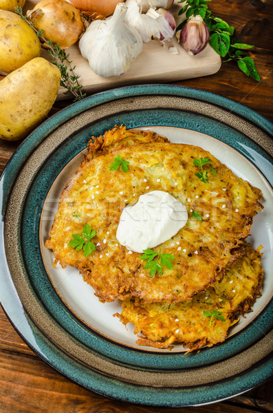 Potato pancakes homemade Stock photo © Peteer