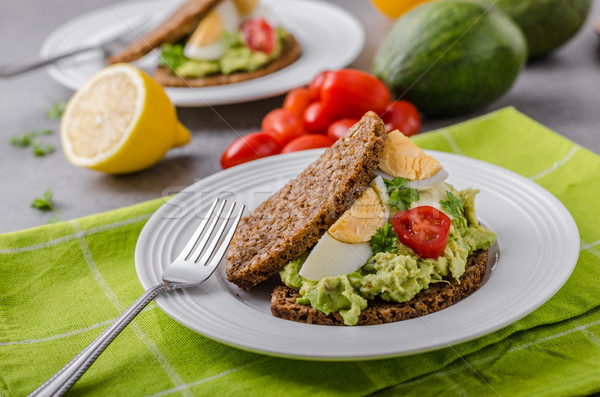 Healthy bread with avocado spread Stock photo © Peteer