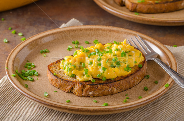 Rührei Kräuter einfache voll Protein Frühstück Stock foto © Peteer