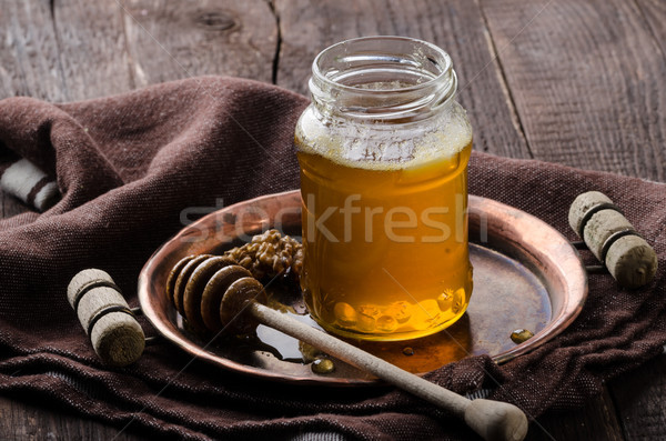 Honey rustic photography, food advertisment Stock photo © Peteer