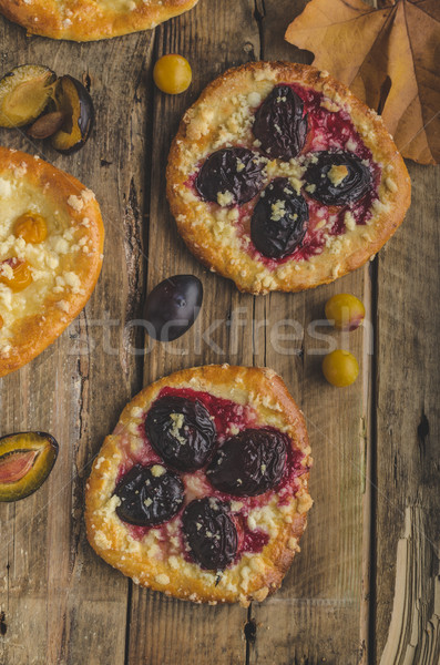 Traditional Czech cake with plums and prunes Stock photo © Peteer