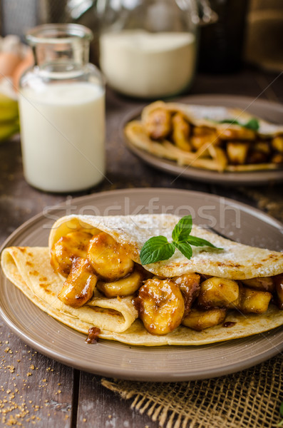 Foto stock: Relleno · plátanos · nueces · alimentos · cena