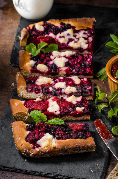 Traditional Czech crumble with berries Stock photo © Peteer