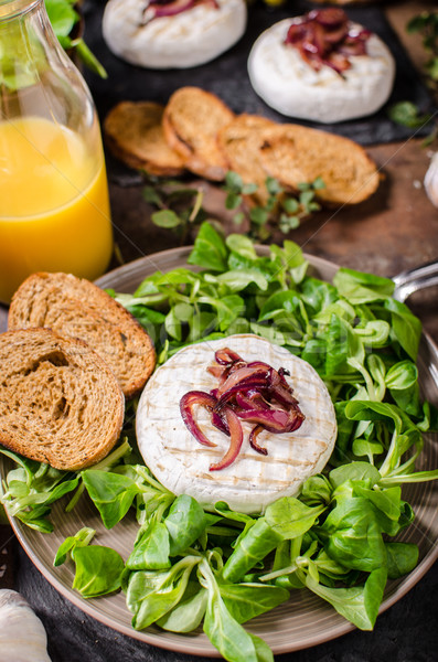 Stockfoto: Gegrild · camembert · kaas · salade · panini · brood