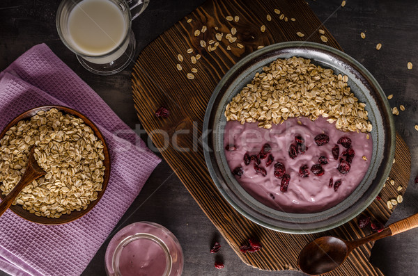 Stok fotoğraf: Yaban · mersini · yoğurt · sağlıklı · biyo · kahvaltı · meyve