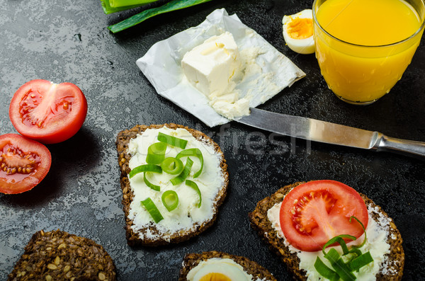 Sani pane di frumento crema formaggio bio Foto d'archivio © Peteer