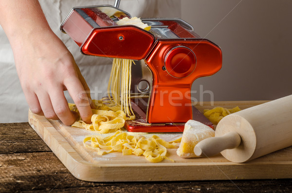 Chef production pasta - Italian pasta grinder Stock photo © Peteer