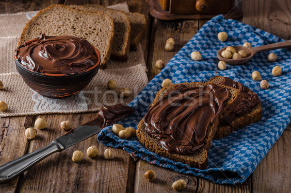 Foto d'archivio: Nocciola · fatto · in · casa · tutto · grano · pane