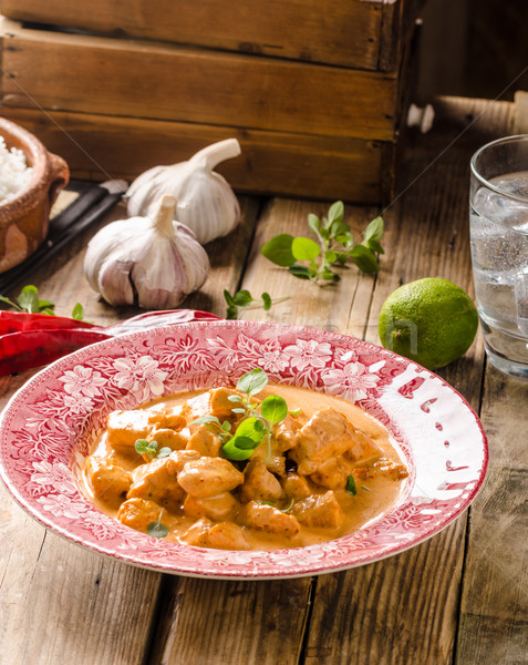 Chicken curry with herbs Stock photo © Peteer