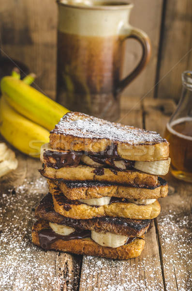 Stock photo: French toast filled banana and chocolate