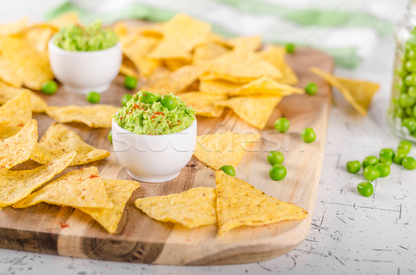 Tortilla chips peas dip Stock photo © Peteer