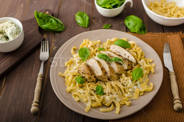 Pasta with cheese and chicken Stock photo © Peteer
