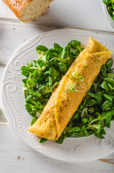 True French omelette with salad Stock photo © Peteer