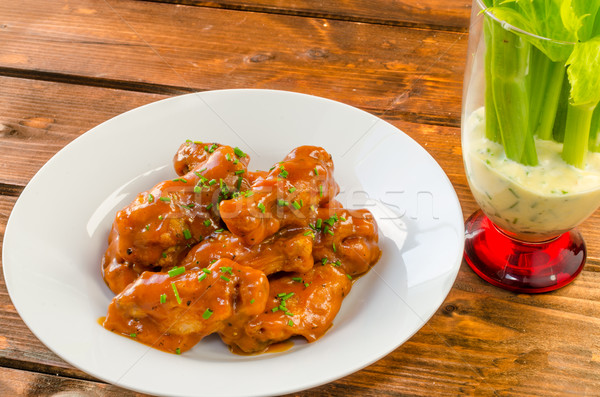 Buffalo chicken hot wings Stock photo © Peteer