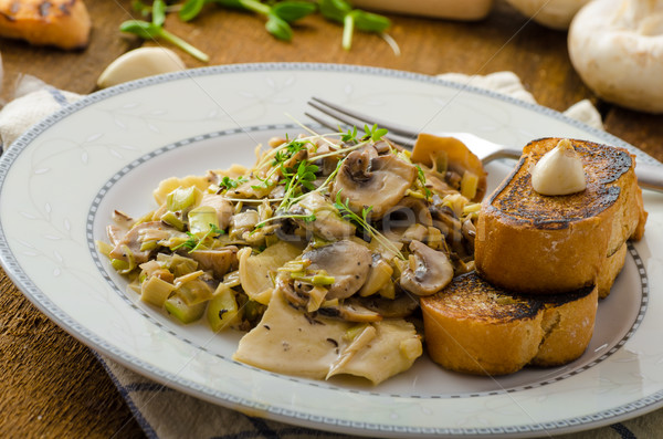 Mushroom, Leek and Tarragon Pasta Stock photo © Peteer