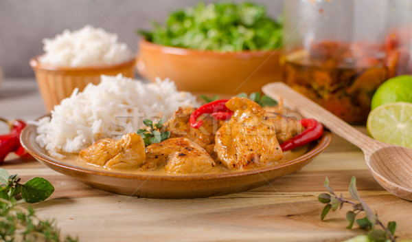 Delicious chicken curry Stock photo © Peteer