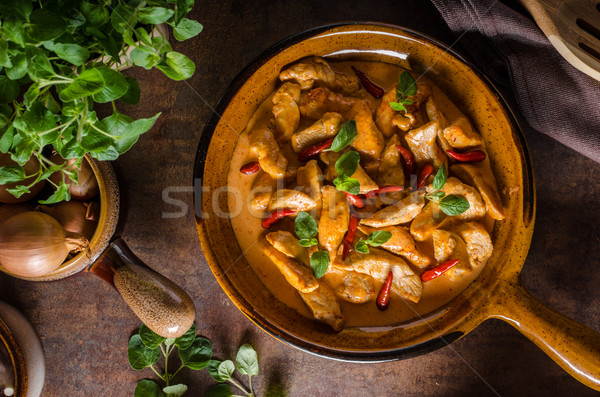 Delicioso curry casero pequeño picante pimientos Foto stock © Peteer