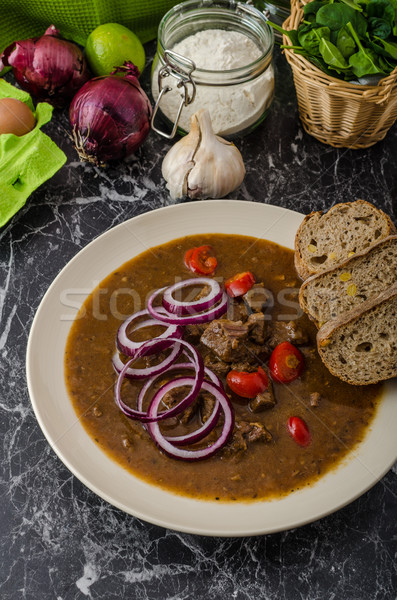 Original Czech beef goulash Stock photo © Peteer