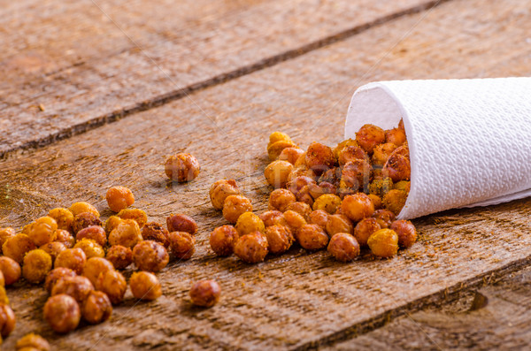 Stock photo: Roasted chickpeas spiced