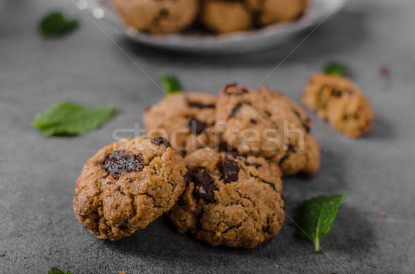 Chocolate chips cookies Stock photo © Peteer