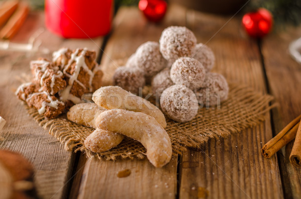 Weihnachten candy Cookies Essen Baum Hintergrund Stock foto © Peteer