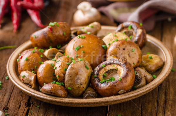 Mushrooms salad, parmesan and mayo Stock photo © Peteer