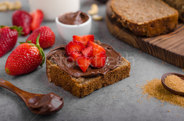 Nutella spread with wholegrain bread Stock photo © Peteer