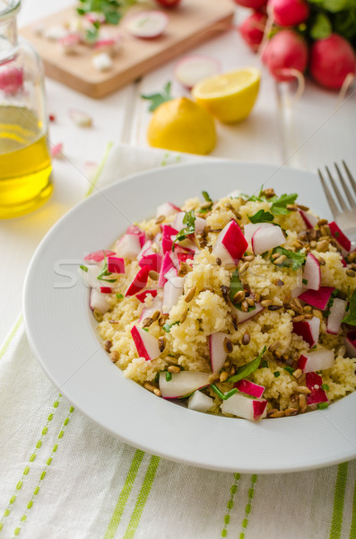 Couscous with radishes and herbs Stock photo © Peteer