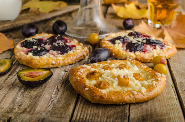 Traditional Czech cake with plums and prunes Stock photo © Peteer
