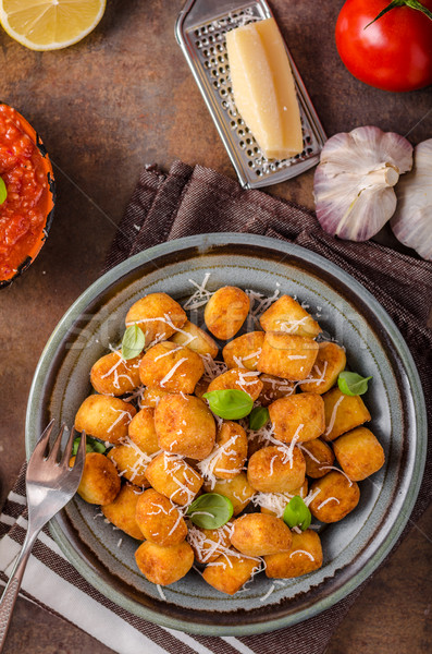 Golden fried mini croquette Stock photo © Peteer