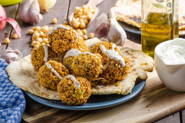 Brood knoflook saus voedsel groenten Stockfoto © Peteer