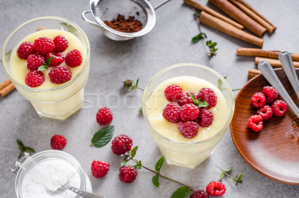Vannila berries pudding Stock photo © Peteer