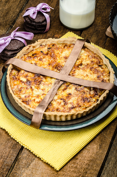 Vegetarian quiche and biscuits dark chocolate Stock photo © Peteer