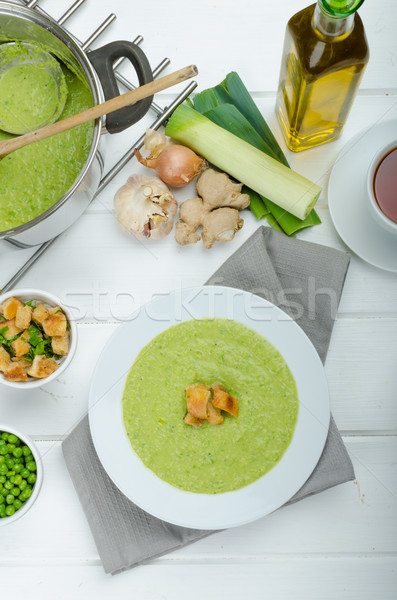 Sopa jovem ervilhas caseiro comida Foto stock © Peteer
