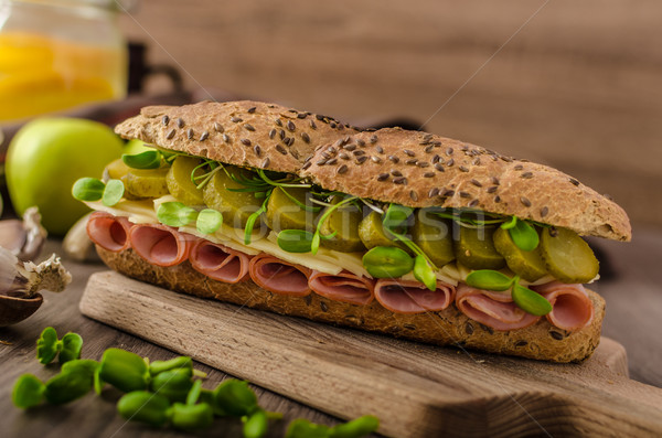 Baguette with the Prague ham Stock photo © Peteer