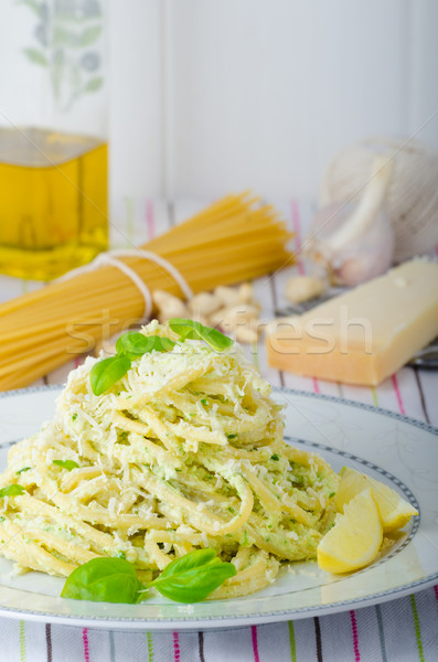 Macaroni with pesto Stock photo © Peteer