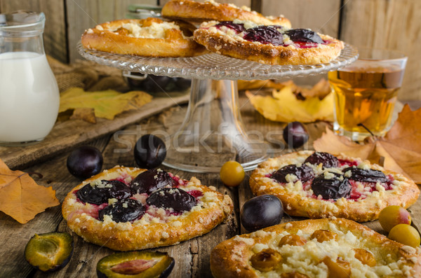 Traditional Czech cake with plums and prunes Stock photo © Peteer