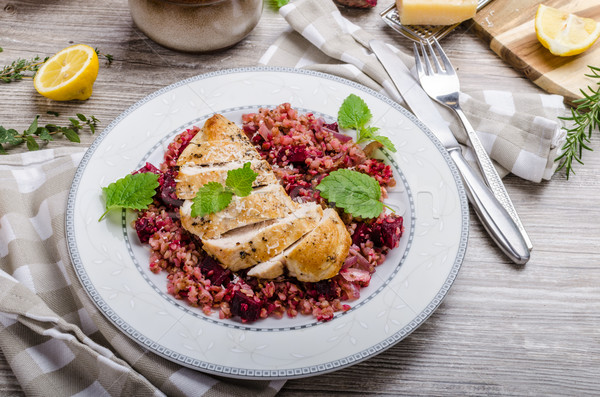 Chicken steak with buckwheat porridge Stock photo © Peteer