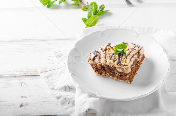 Chocolate Pavlova Cake Stock photo © Peteer