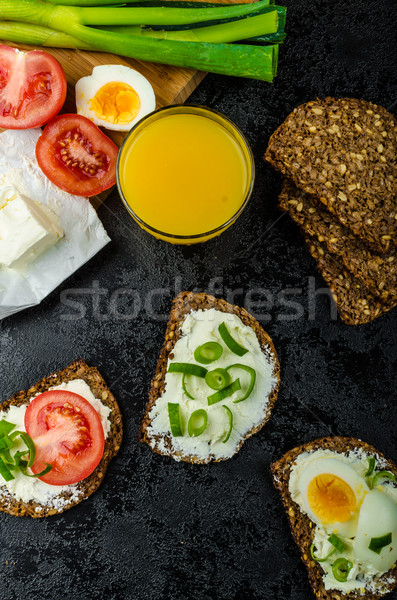 здорового цельнозерновой хлеб кремом сыра bio Сток-фото © Peteer