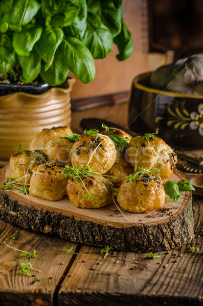 Cheesy bites with blue cheese and pepper Stock photo © Peteer